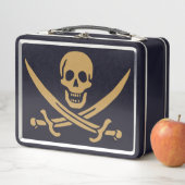 金ゴールドアステカスカル&カトラスパイレーツカリコジャック メタルランチボックス (インサイチュ)