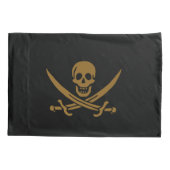 金ゴールドアステカスカル&カトラスパイレーツカリコジャック 枕カバー (裏面-左)