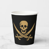 金ゴールドアステカスカル&カトラスパイレーツカリコジャック 紙コップ (正面)