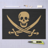 金ゴールドアステカスカル&カトラスパイレーツカリコジャック 薄葉紙 (クラフト)