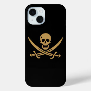 金ゴールドアステカスカル&カトラスパイレーツカリコジャック iPhone 15ケース