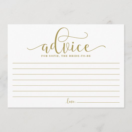 金ゴールドアドバイス アドバイスカード (正面)