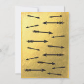 金ゴールドアドベンチャーマウンテンキャンピングトライバルベビーシャワー 招待状 (裏面)