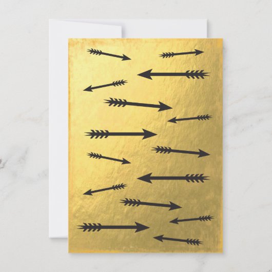 金ゴールドアドベンチャーマウンテンキャンピングトライバルベビーシャワー 招待状 (裏面)