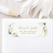 金ゴールドアドレス内の緑の幾何学的ベビー ラベル (インサイチュ)