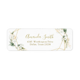 金ゴールドアドレス内の緑の幾何学的ベビー ラベル