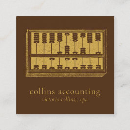 金ゴールドアバカスQRコードブラウンスクウェアBizカード スクエア名刺