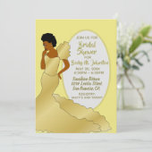 金ゴールドアフリカ系アメリカブライダルシャワー 招待状 (スタンド正面)