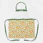 金ゴールドアプリコットボタニカルオールオーバープリントモノグラム エプロン (正面)