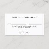金ゴールドアポイントメントリマインダー – あなたは美しい 予約カード (裏面)