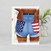 金ゴールドアメリカンバースデーパーティー 箔招待状 (立ち正面)