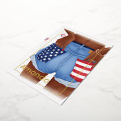 金ゴールドアメリカンバースデーパーティー 箔招待状 (回転した状態)