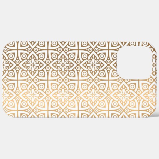 金ゴールドアラビアスタイルパターン大文字と小文字を区別するiPhoneケース Case-Mate iPhoneケース (裏面 (横))