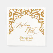 金ゴールドアラビアンナイトパーティーナプキンズ スタンダードカクテルナプキン (正面)