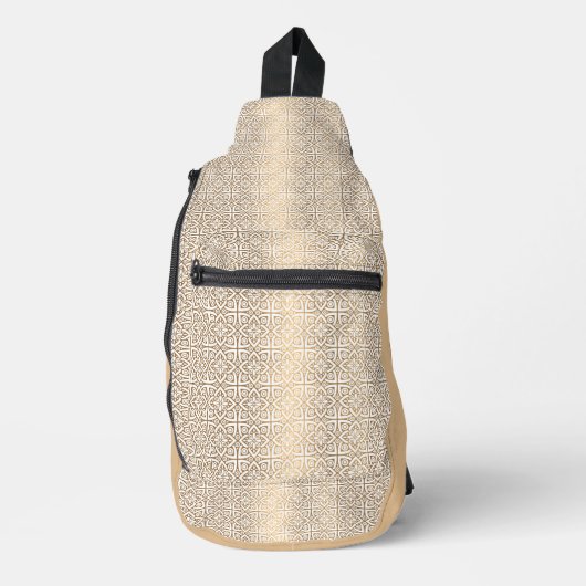 金ゴールドアラビア模様 スリングバッグ (正面)