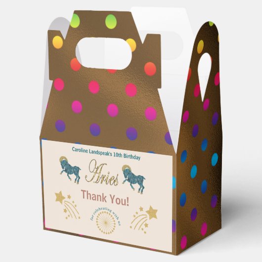 金ゴールドアリ数々のス〔占星術の〕十二宮図色紙吹雪 フェイバーボックス (オープン)