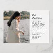 金ゴールドアルバムコーナー写真卒業のお知らせ 箔招待状 (裏面)