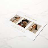 金ゴールドアルバムコーナー写真卒業のお知らせ 箔招待状 (回転した状態)