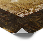 金ゴールドアルパカ&ティール(緑がかった色)フクロウのアートポスター ポスター (角)