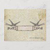 金ゴールドアルパカ&ティール(緑がかった色)フクロウクリスマスハガキ シーズンポストカード (裏面)