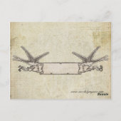 金ゴールドアルパカ&ティール(緑がかった色)フクロウ葉書 ポストカード (裏面)