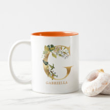 金ゴールドアルファベットGモノグラム |葉