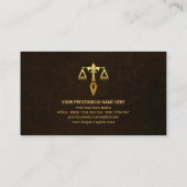 金ゴールドアロエレガントーブラウン大理石弁グランジ護士 名刺 (裏面)