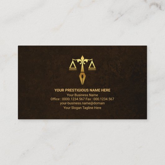 金ゴールドアロエレガントーブラウン大理石弁グランジ護士 名刺 (裏面)