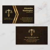 金ゴールドアロエレガントーブラウン大理石弁グランジ護士 名刺 (正面/裏面)