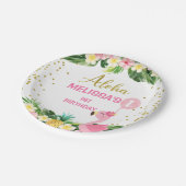 金ゴールドアロハフローラの葉フラミンゴ1歳  ペーパープレート (アングル)