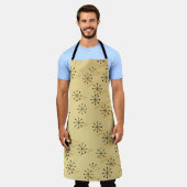 金ゴールドアローズブラックスターバスト50年代スタイル エプロン (着用した状態)