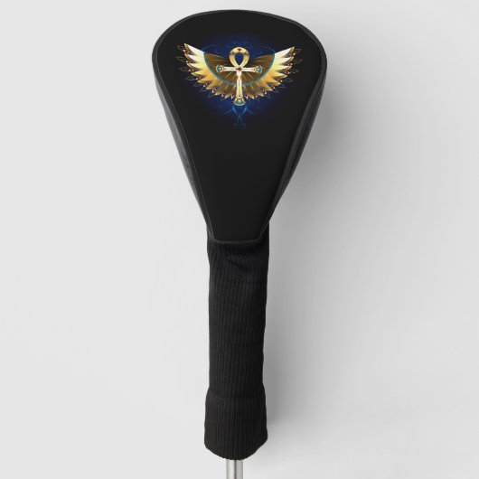 金ゴールドアンクと翼 ゴルフヘッドカバー (正面)