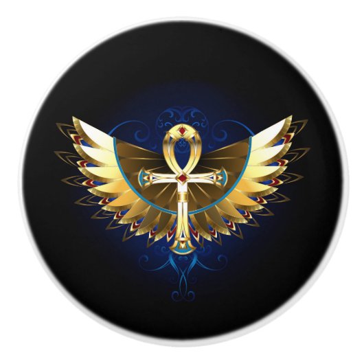 金ゴールドアンクと翼 セラミックノブ (正面)