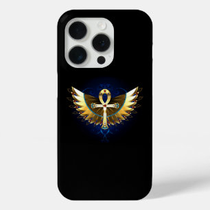 金ゴールドアンクと翼 iPhone 15 PROケース
