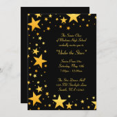 金ゴールドアンダーザスターズプロムフォーマル招待状 招待状 (正面/裏面)