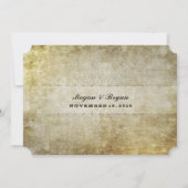 金ゴールドアンティークチケット結婚お祝い招待状 招待状 (裏面)