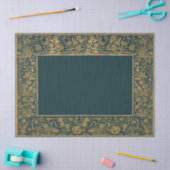 金ゴールドアンティークフローラフレーム分離深いティール(緑がかった色) 薄葉紙 (クラフト)