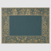 金ゴールドアンティークフローラフレーム分離深いティール（緑がかった色） 薄葉紙 (正面)