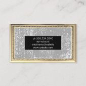 金ゴールドアンティーク枠 |グレーのテクスグランジチャ 名刺 (裏面)