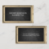 金ゴールドアンティーク枠 |濃いテクスチャ 名刺 (正面/裏面)