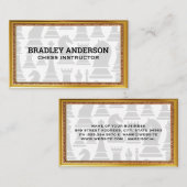 金ゴールドアンティーク縁ど |チェスの駒 名刺 (正面/裏面)