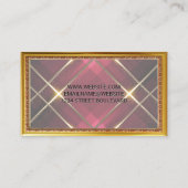 金ゴールドアンティーク縁ど |赤いストライプ |金ゴールド行 名刺 (裏面)