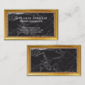 金ゴールドアンティーク縁ど | 黒縁ど 名刺 (正面/裏面)