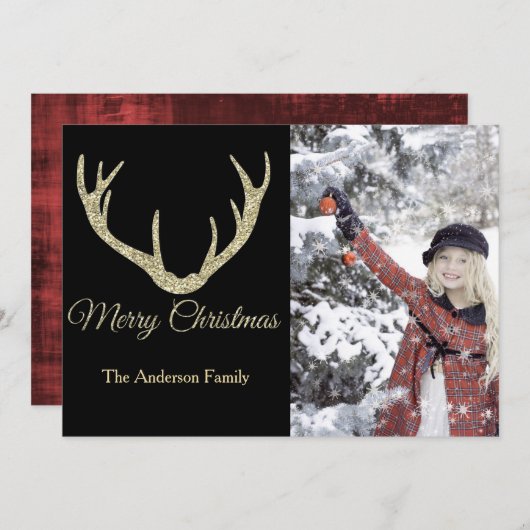 金ゴールドアントラークリスマス シーズンカード (正面/裏面)