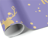金ゴールドアントラートナカイエレガントペリウィンクル水玉模様 ラッピングペーパー (ロールコーナー)