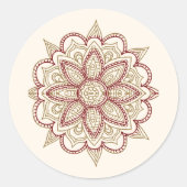 金ゴールドアンドブルグンディヘナメンディ封筒用シール ラウンドシール (正面)