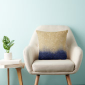 金ゴールドアンドブルーグリッターグラデーションラグジュアリーデザイン クッション (椅子)