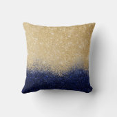 金ゴールドアンドブルーグリッターグラデーションラグジュアリーデザイン クッション (裏面)