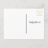 金ゴールドアンパサンド写真日付の保存 案内ポストカード (裏面)