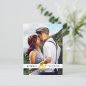 金ゴールドアンパサンド写真日付の保存 案内ポストカード (スタンド正面)